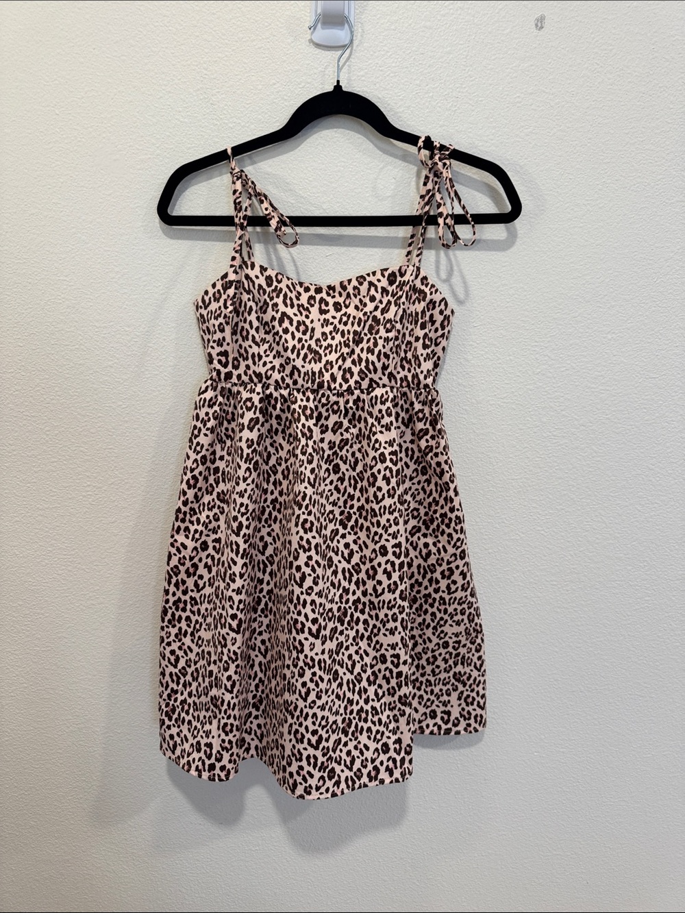 Flying Tomato Pink Leopard-Print Tie-Shoulder Casual Dress